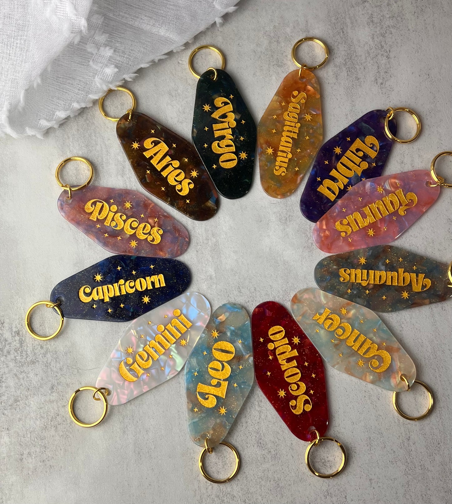 Zodiac Motel Keychains