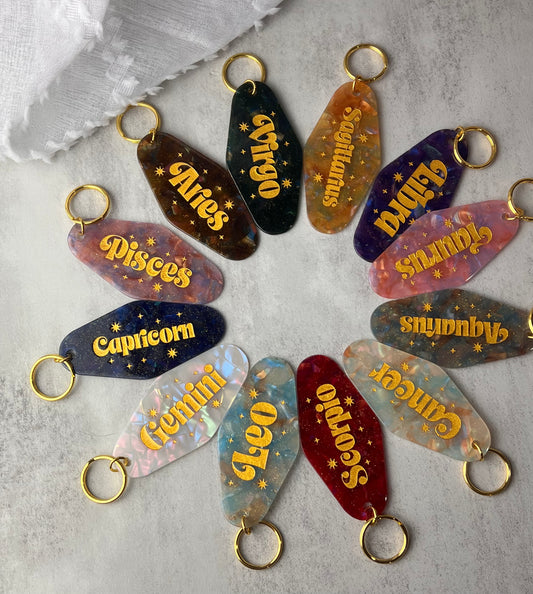 Zodiac Motel Keychains