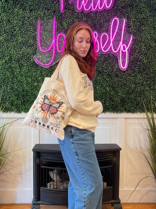 Butterfly & Moon Phases Tote