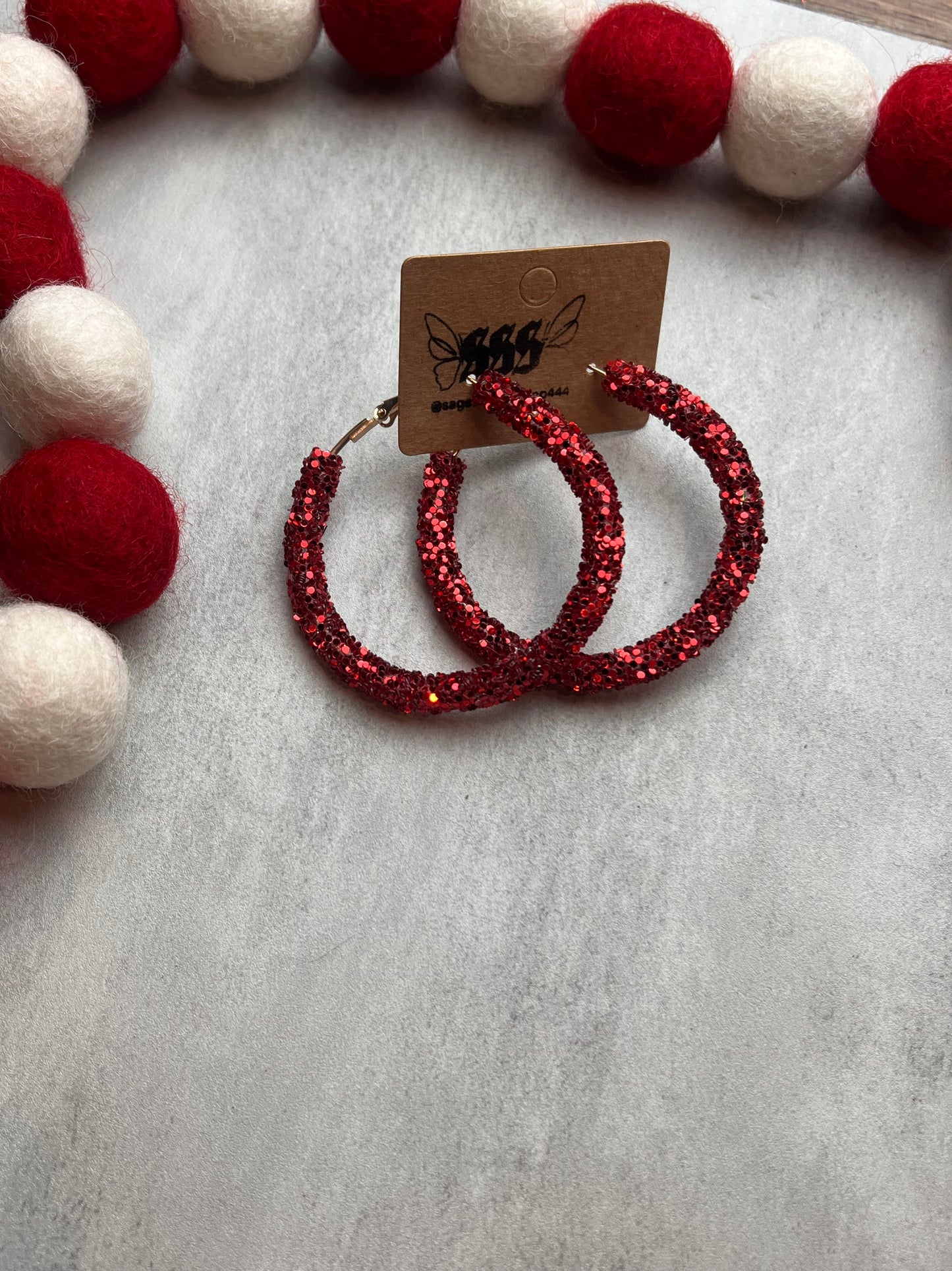 Red Glam Hoops