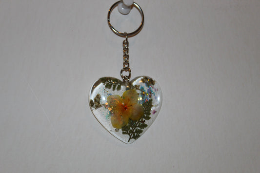 Heart shaped resin keychain