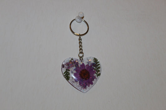 Heart shaped resin keychain