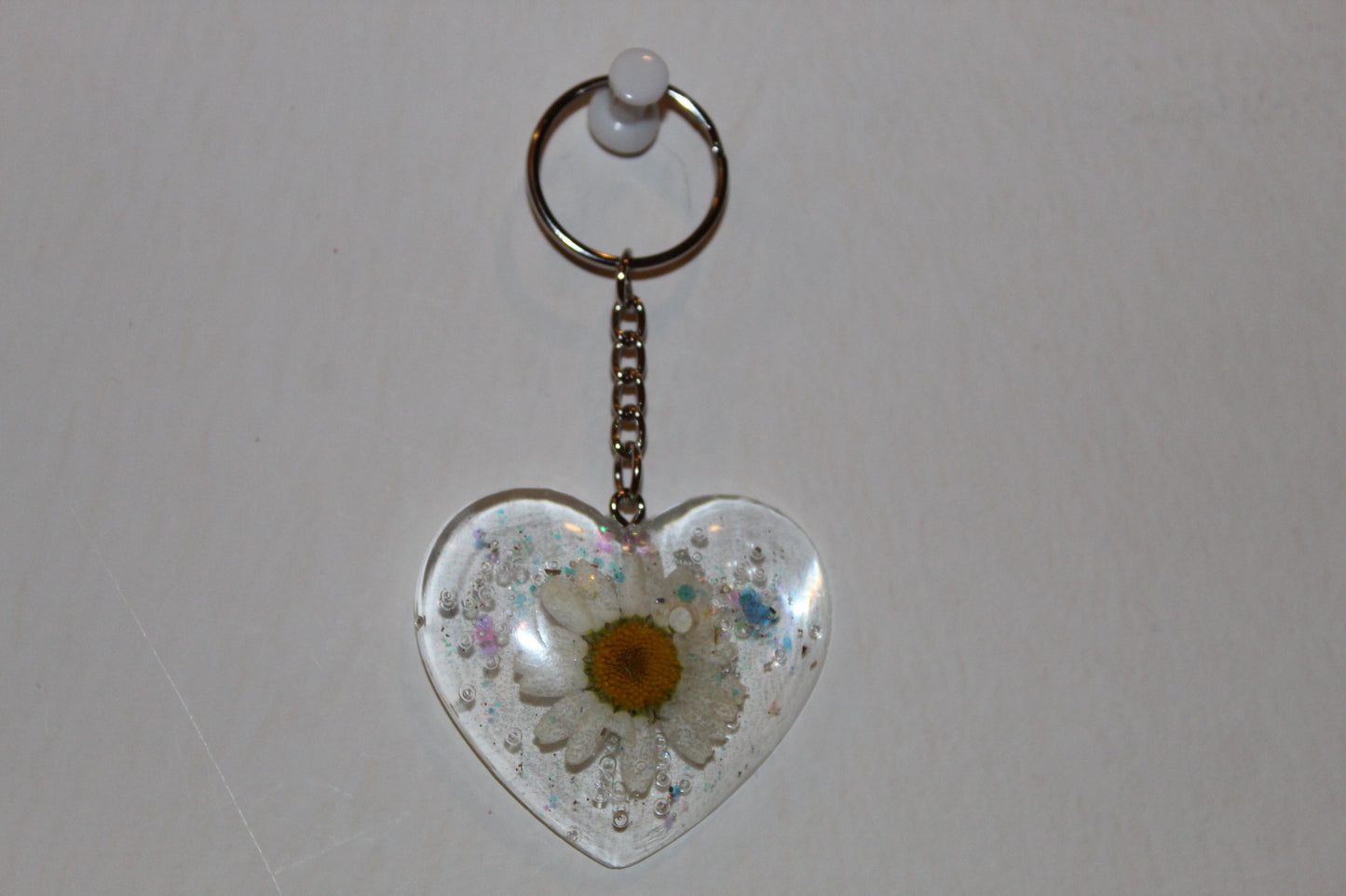 Heart shaped resin keychain